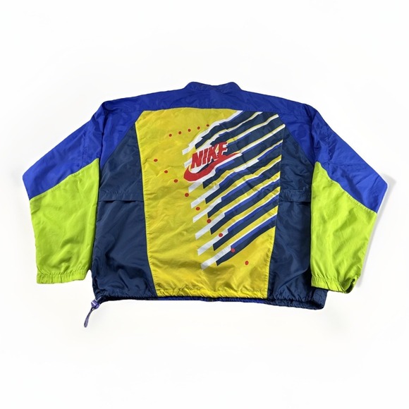 Vintage Nike Zip Up Windbreaker Mens L Colorblock Jacket 90s Y2K